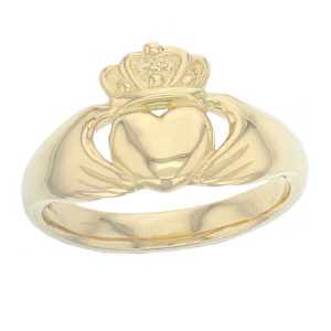 Faller Claddagh, 18ct yellow gold,Irish, love, loyalty & friendship, hands, heart & crown, dress ring, men's