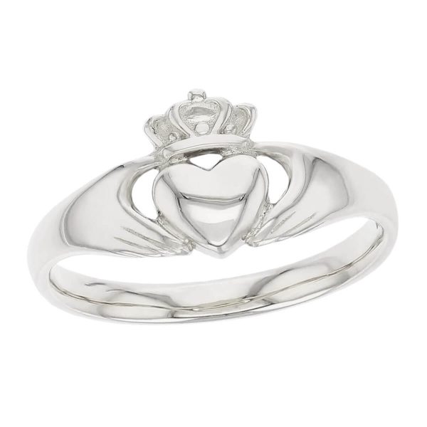 Faller Claddagh, sterling silver, Irish, love, loyalty & friendship, hands, heart & crown, dress ring, gents