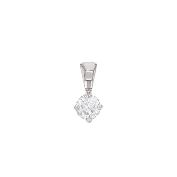 Faller round brilliant cut 4 claw set diamond 18ct white gold ladies solitaire pendant with chain, 18kt, designer, handmade by Faller, Derry/ Londonderry, hand crafted, precious jewellery, jewelry