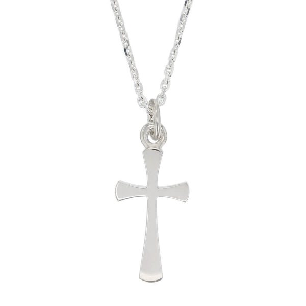 Faller sterling silver plain flared angel cross pendant, christian symbol