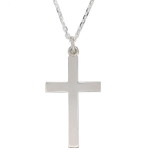 Faller sterling silver plain block cross pendant, christian symbol