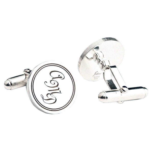 sterling silver cufflinks, Derry, Irish, men’s jewellery, jewelry, designer, handmade by Faller, hand crafted, precious, custom made, personalised engraving initials