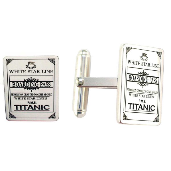 Titanic ship boarding card, white star line, Belfast, Northern Ireland, sterling silver men’s cufflinks designer, handmade by Faller, hand crafted, precious jewellery, jewelry, hand crafted, custom made, personalised engraving