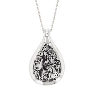 Faller Drop of Derry, Londonderry, Northern Ireland, culture, heritage, historical, peace bridge, guildhall, music, pendant, sterling silver