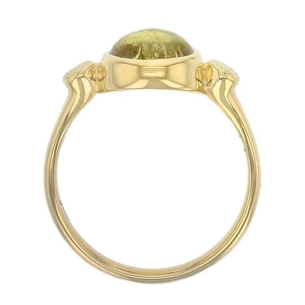 Kandy 18ct yellow gold yellow round yellow tourmaline gemstone ladies dress ring, designer jewellery, gem, jewelry, handmade by Faller, Londonderry, Northern Ireland, Irish hand crafted