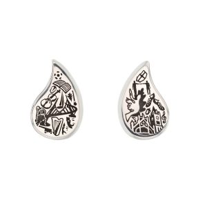 Faller Drop of Derry, Londonderry, Northern Ireland, culture, heritage, historical, peace bridge, guildhall, music, sterling silver stud earrings