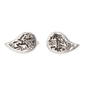 Faller Drop of Derry, Londonderry, Northern Ireland, culture, heritage, historical, peace bridge, guildhall, music, sterling silver cufflinks,