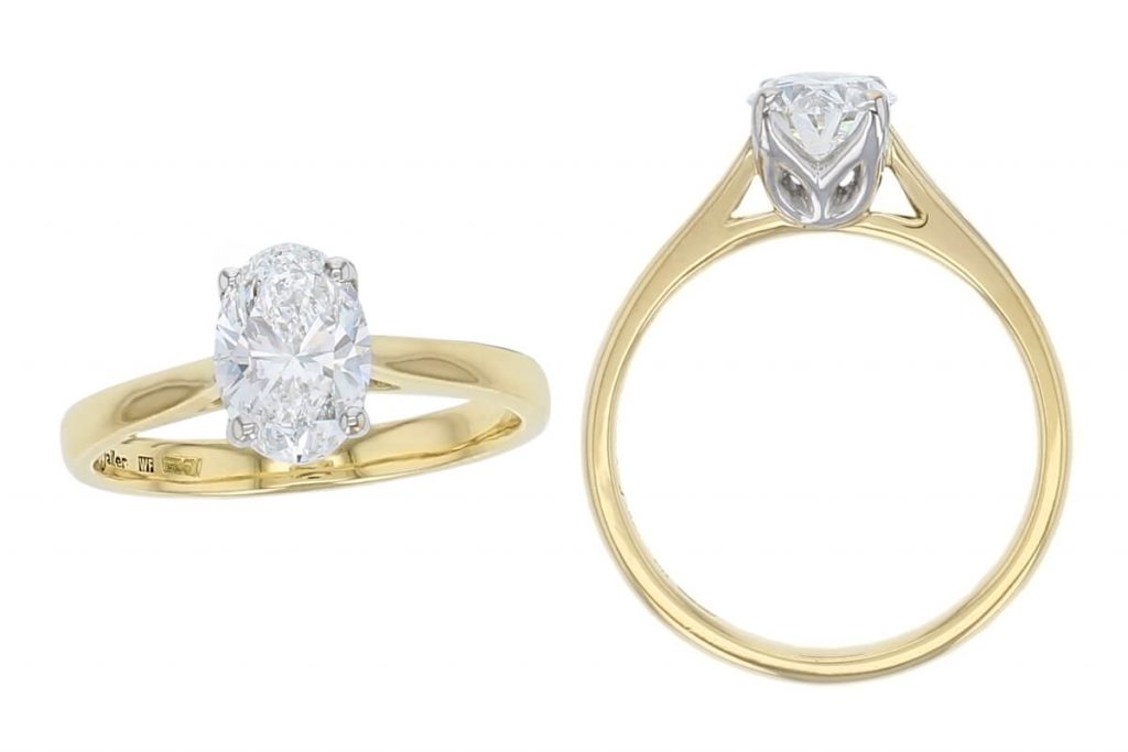 oval single diamond engagement ring design