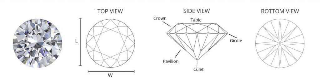 round brilliant cut diamond diagram