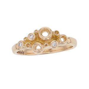 Faller Fizz diamond 18ct rose gold yellow ladies dress ring, designer jewellery, jewelry, handmade by Faller, Londonderry, Northern Ireland, Irish hand crafted