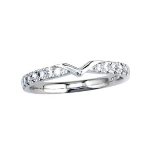 V shaped platinum ladies round brilliant cut diamond wedding ring, eternity ring, personalised engraving, court profile, comfort fit, precious jewellery by Faller of Derry/ Londonderry, jewelry, claw set
