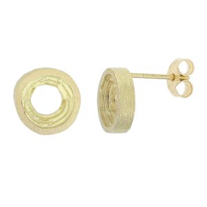 Faller Grianán of Aileach, Grianan, Greenan Fort, Inishowen Co.Donegal, Ireland, Irish folklore, ringfort, historical, St. Patrick, ancient, historical, irish, 18ct yellow gold, stud earrings