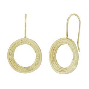 Faller Grianán of Aileach, Grianan, Greenan Fort, Inishowen Co.Donegal, Ireland, Irish folklore, ringfort, historical, St. Patrick, ancient, historical, irish, 18ct yellow gold, drop earrings