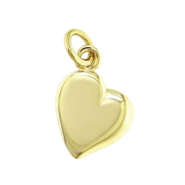 18ct yellow gold heart pendant, shine, designer handmade by Faller, Derry/ Londonderry, Irish hand crafted, personalise with engraving