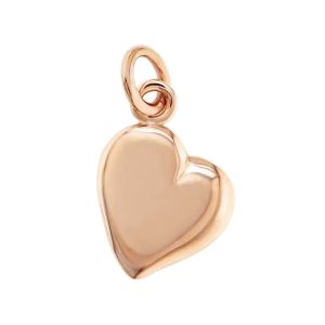 18ct rose gold heart pendant, shine, designer handmade by Faller, Derry/ Londonderry, Irish hand crafted, personalise with engraving