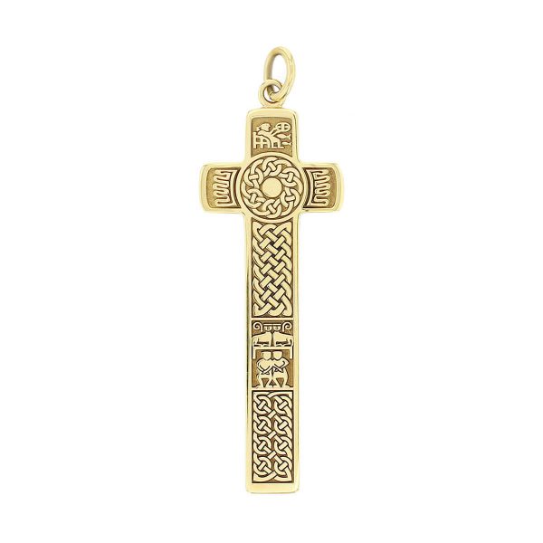 Bodan, Clonca, Donegal, 18ct yellow gold, sterling silver, Irish high cross, Inishowen, celtic cross, ancient, monastery, St, Boden's, St. Boudan, Culdaff, pendant, men’s, ladies, heritage, historical, 10th century, intricate carving, miracle of the loaves and fishes, Christian, inter-lace, plait, St. Paul and St. Anthony in the desert, Faller