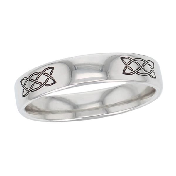 celtic knot wedding ring pattern, men’s, gents, woven pattern, Irish, made by Faller, platinum
