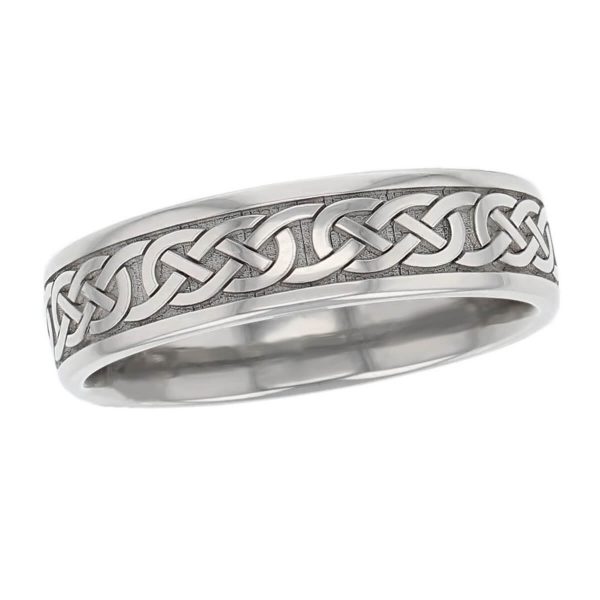 continuous celtic knot wedding ring pattern, men’s, gents, woven pattern, Irish