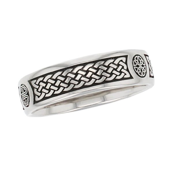 bodan cross pattern wedding ring, men’s, gents, Irish, celtic plait, interlace, weave, , St. Boden, made by Faller