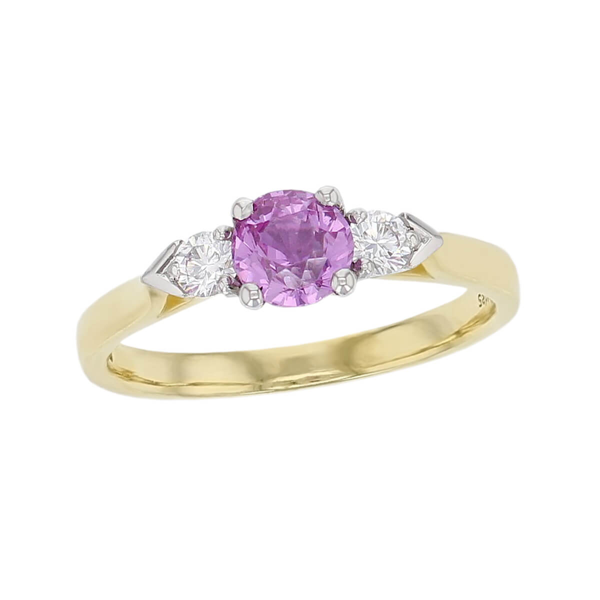 Pink sapphire shop trilogy ring