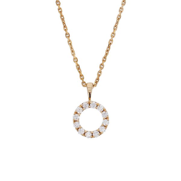 Faller Eternal Circle, round brilliant cut diamond halo 18ct rose ladies pendant with chain symbol of everlasting love, eternal circle of life, wedding anniversary, celebrate birth, 18kt, designer, handmade by Faller, Derry/ Londonderry, hand crafted, precious jewellery, jewelry