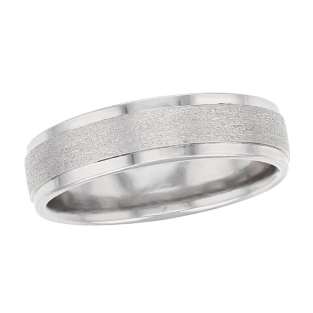 texture & polished wedding ring pattern, men’s, gents, made by Faller