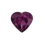 garnet gem, purple, loose gemstone, unset stone, heart shape, faceted