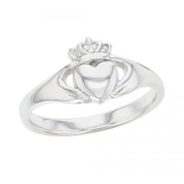 Faller Claddagh, sterling silver, Irish, love, loyalty & friendship, hands, heart & crown, dress ring, ladies