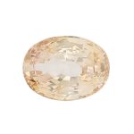 sapphire gem, peach, loose gemstone, unset stone, oval shape, faceted