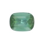 tourmaline gem, green, loose gemstone, unset stone, cushion shape, faceted