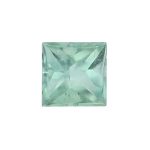 tourmaline gem, green, loose gemstone, unset stone, square shape, faceted