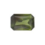 sapphire gem, green grey, loose gemstone, unset stone, octagon shape, faceted