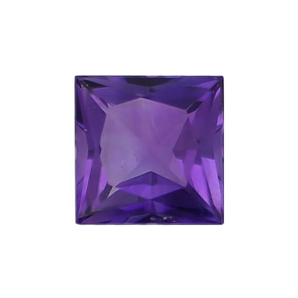 amethyst gem, purple, loose gemstone, unset stone, square shape, faceted