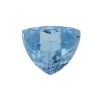 aquamarine gem, blue, loose gemstone, unset stone, trilliant shape, faceted