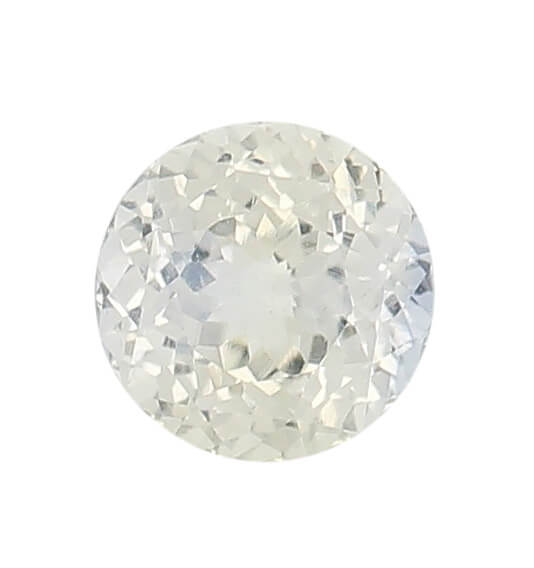 sapphire gem, grey, loose gemstone, unset stone, round shape, faceted