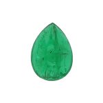 emerald gem, green, loose gemstone, unset stone, pear shape, cabochon