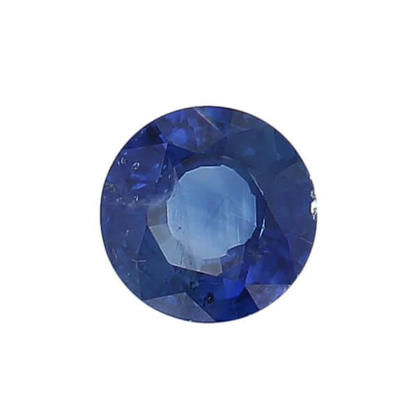 sapphire gem, blue, loose gemstone, unset stone, round shape, faceted