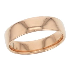 6mm wide, 18ct rose gold, men’s wedding ring, gents, bridal, plain, personalised engraving, curved profile, comfort fit, add pattern, marraige ring, precious jewellery by Faller of Derry/ Londonderry, jewelry