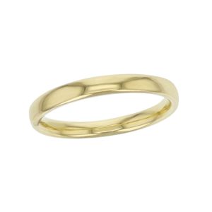 2.5mm wide 18ct yellow gold ladies wedding ring, woman's, bridal, plain, personalised engraving, court profile, comfort fit, add diamonds, marraige ring, precious jewellery by Faller of Derry/ Londonderry, jewelry
