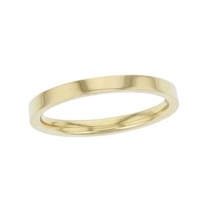 2.2mm wide 18ct yellow gold ladies wedding ring, woman's, bridal, plain, personalised engraving, flat profile, comfort fit, add diamonds, marraige ring, precious jewellery by Faller of Derry/ Londonderry, jewelry