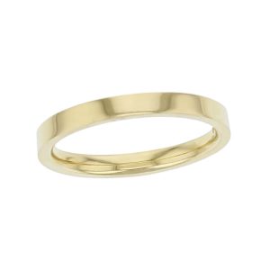 2.5mm wide 18ct yellow gold ladies wedding ring, woman's, bridal, plain, personalised engraving, flat profile, comfort fit, add diamonds, marraige ring, precious jewellery by Faller of Derry/ Londonderry, jewelry