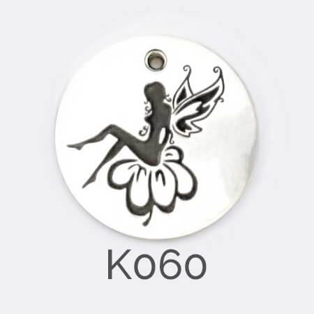 Faller Kryptos disc, sterling silver pendant, flower, fairy pendant, personalised jewellery