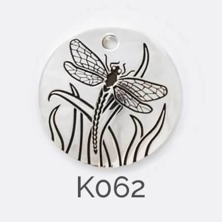 disc, sterling silver pendant, dragonfly, personalised jewellery