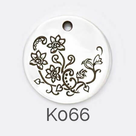 Faller Kryptos disc, sterling silver pendant, flower pendant, personalised jewellery