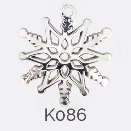 disc, sterling silver pendant, snowflake, personalised jewellery