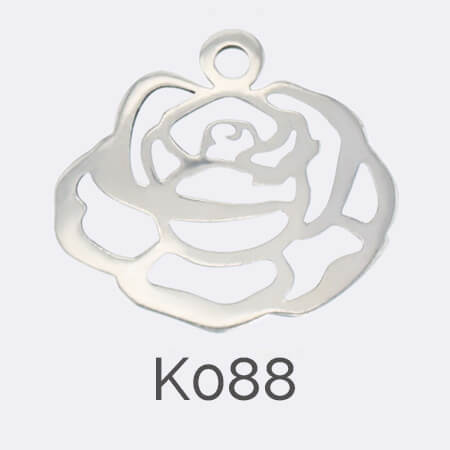 disc, sterling silver pendant, rose, flower, personalised jewellery