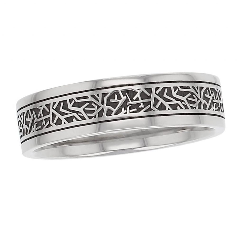continuous twig wedding ring pattern, men’s, gents, men's gifts, mens gifts