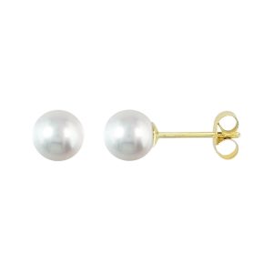 5.5 – 6mm white saltwater Acoya pearls 18ct yellow gold ladies stud earrings. 18kt, designer, handmade by Faller, hand crafted, precious pearl jewellery, jewelry, hand crafted