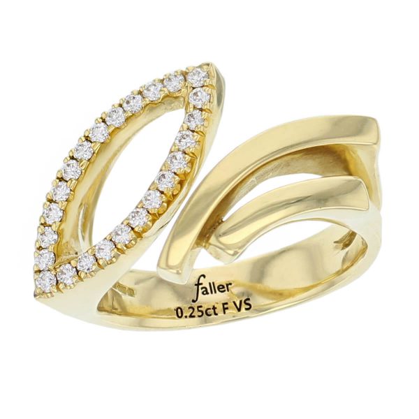 Faller Converge Marquise, diamond 18ct yellow gold ladies dress ring. 18kt, designer, handmade by Faller, Derry/ Londonderry, hand crafted, precious jewellery, jewelry