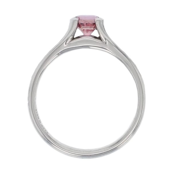 platinum ladies round cut pink purple sapphire & diamond designer multi stone engagement ring designed & hand crafted by Faller of Derry/ Londonderry, dress ring, precious gem jewellery, jewelry, shoulder set